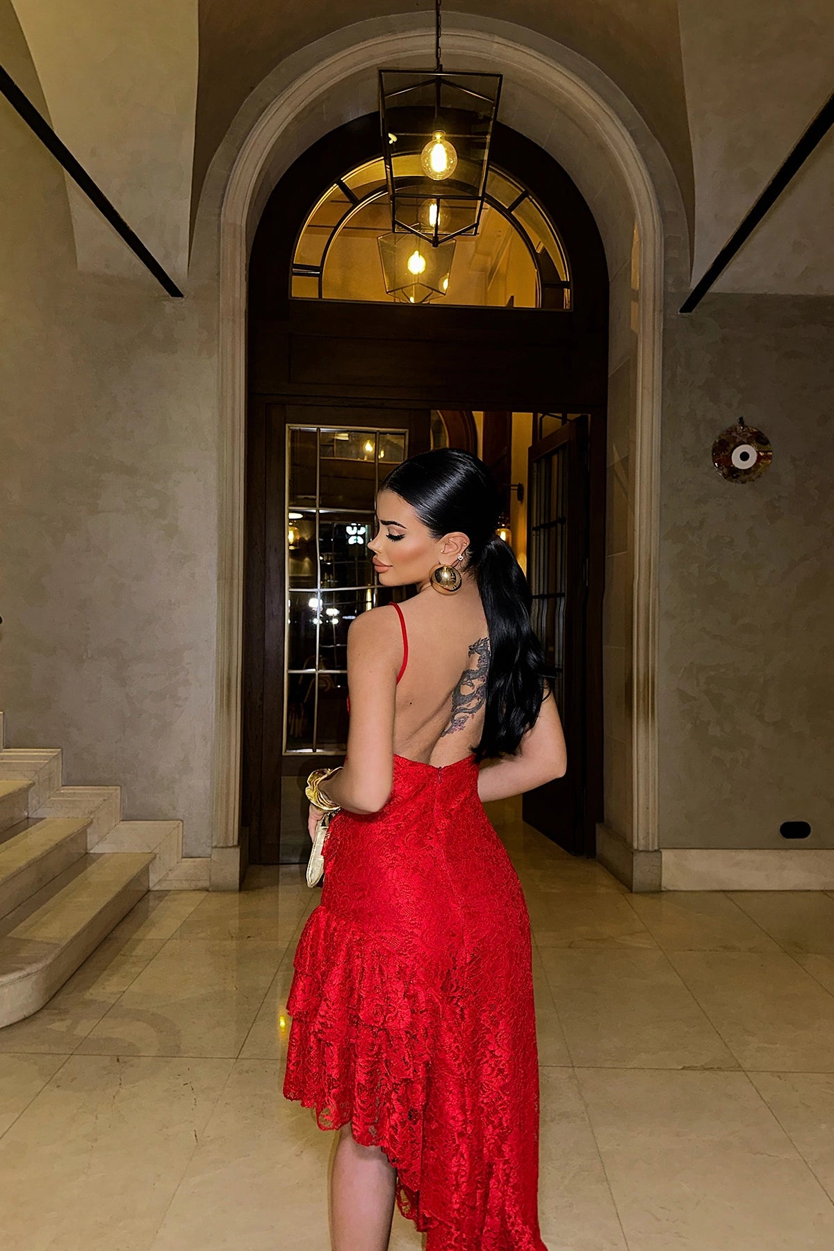 Red Mason Strap Dress