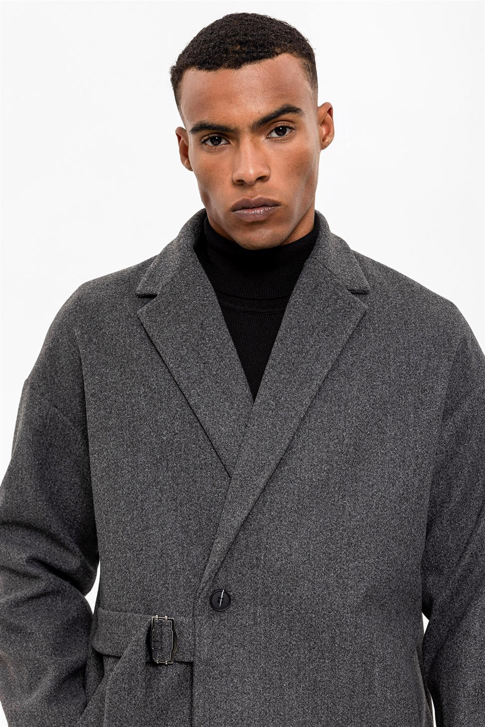 Belted Oversize Men's Coat