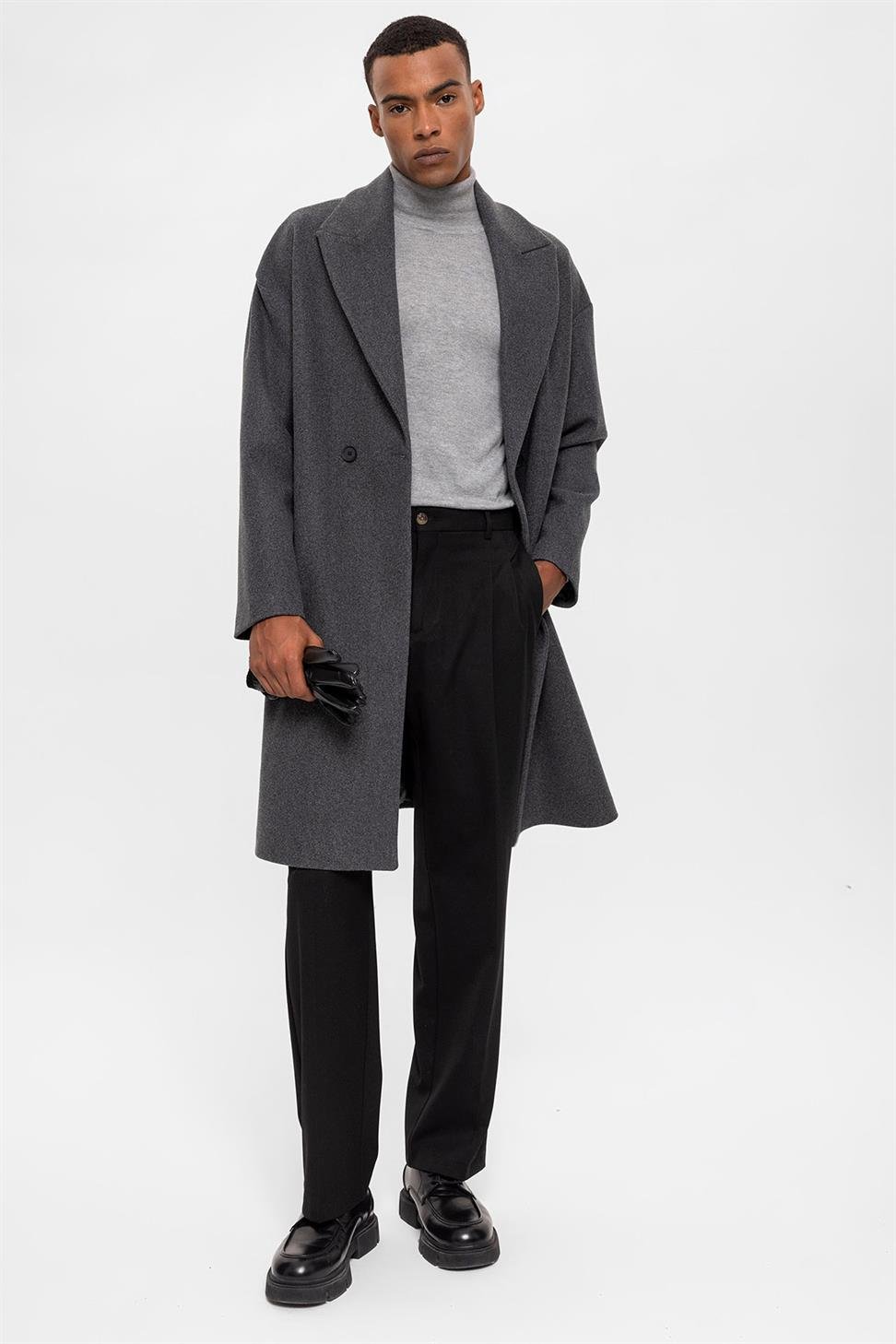 Oversize Double Breasted Men's Coat