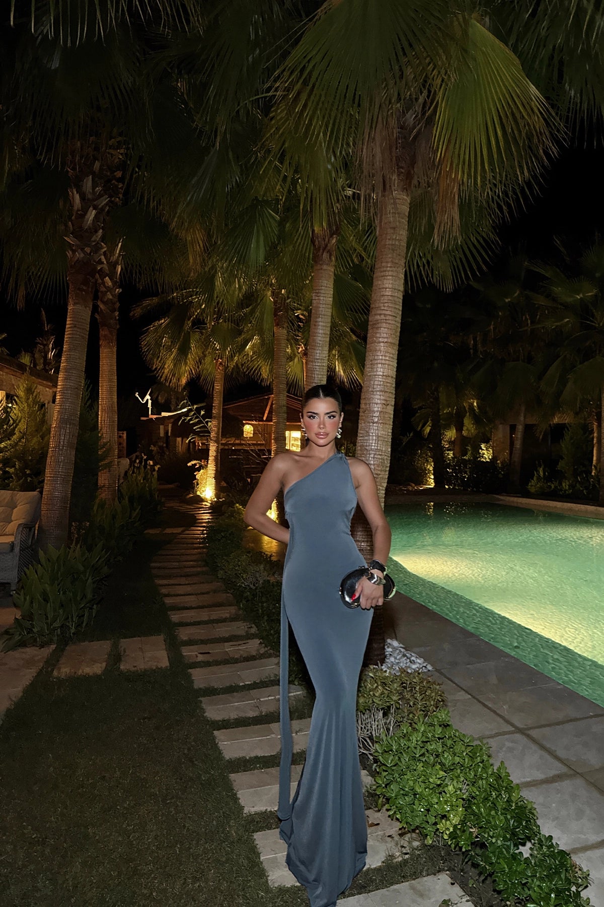 Robe longue anthracite