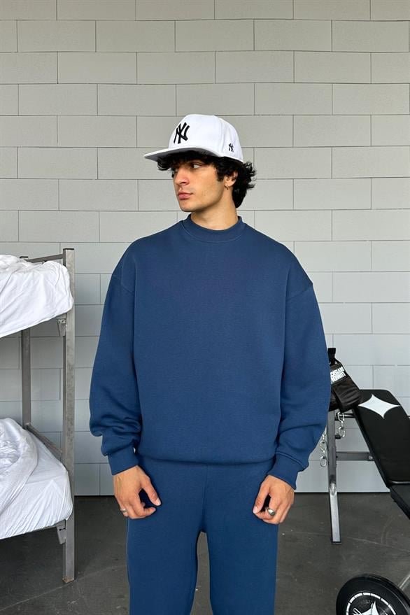 Sweat-shirt oversize basique indigo