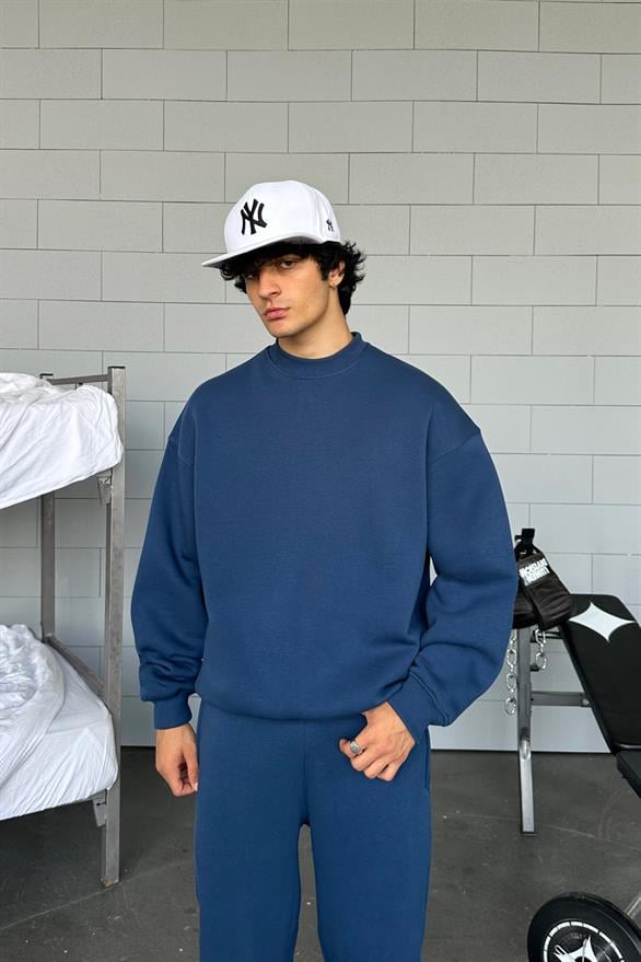Sweat-shirt oversize basique indigo