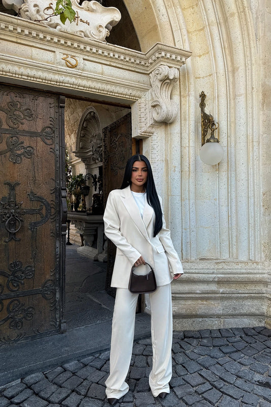 Cream Trousers Set