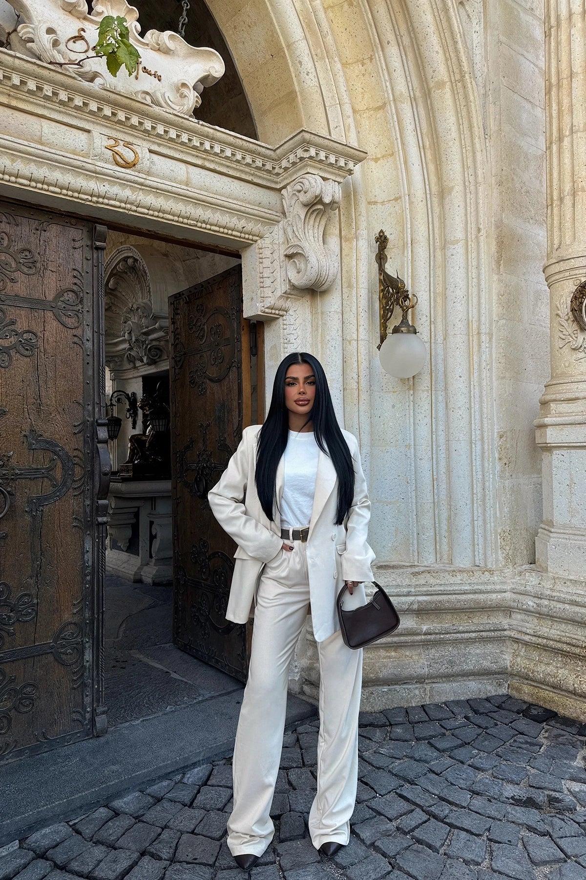 Cream Trousers Set