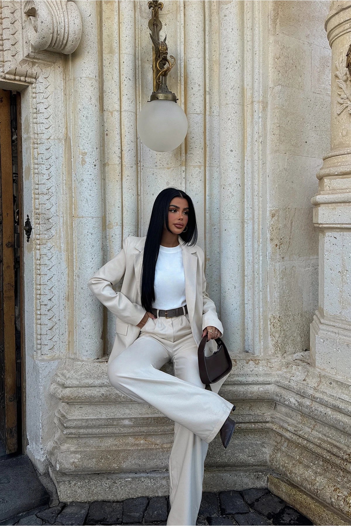 Cream Trousers Set