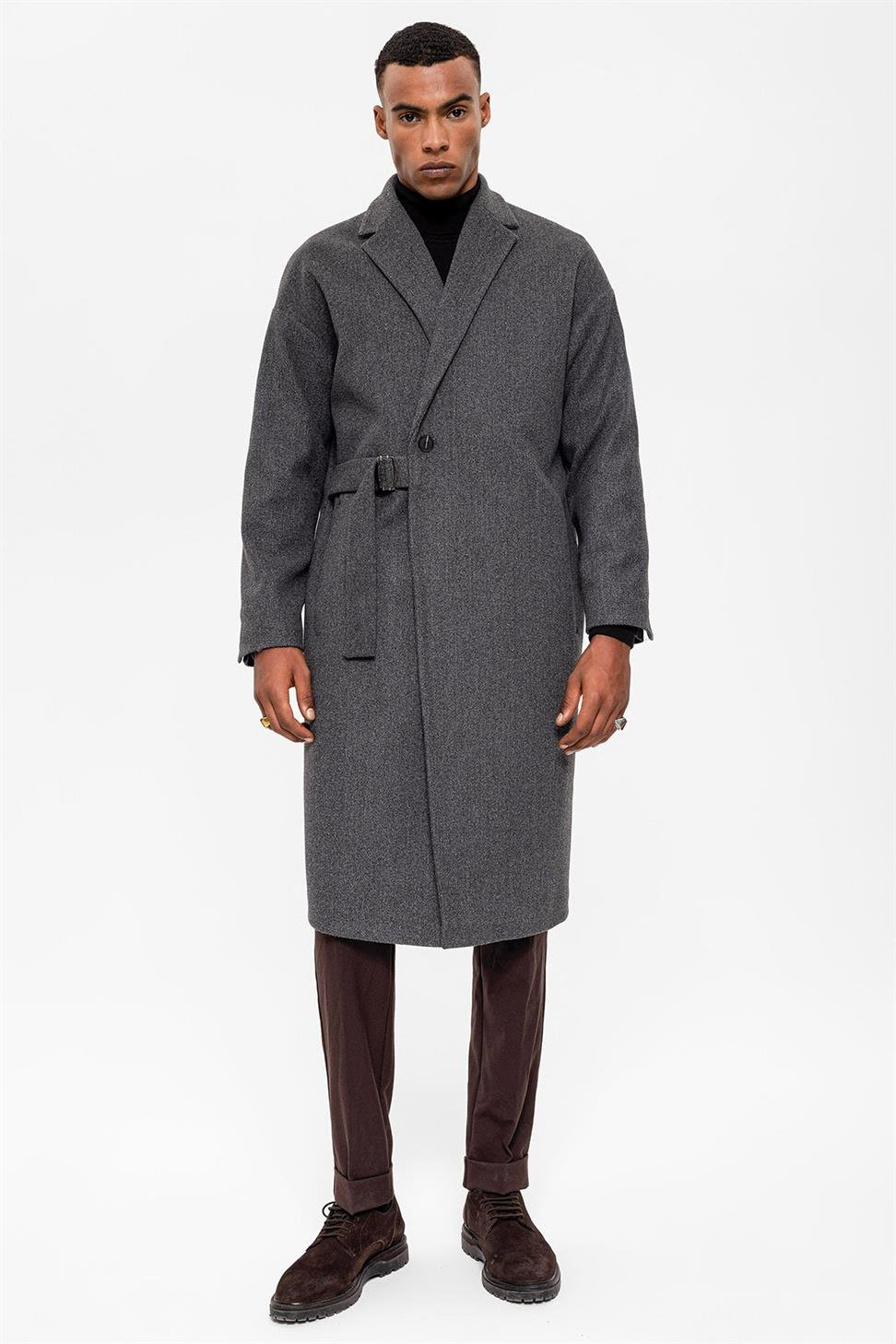 Belted Oversize Men's Coat