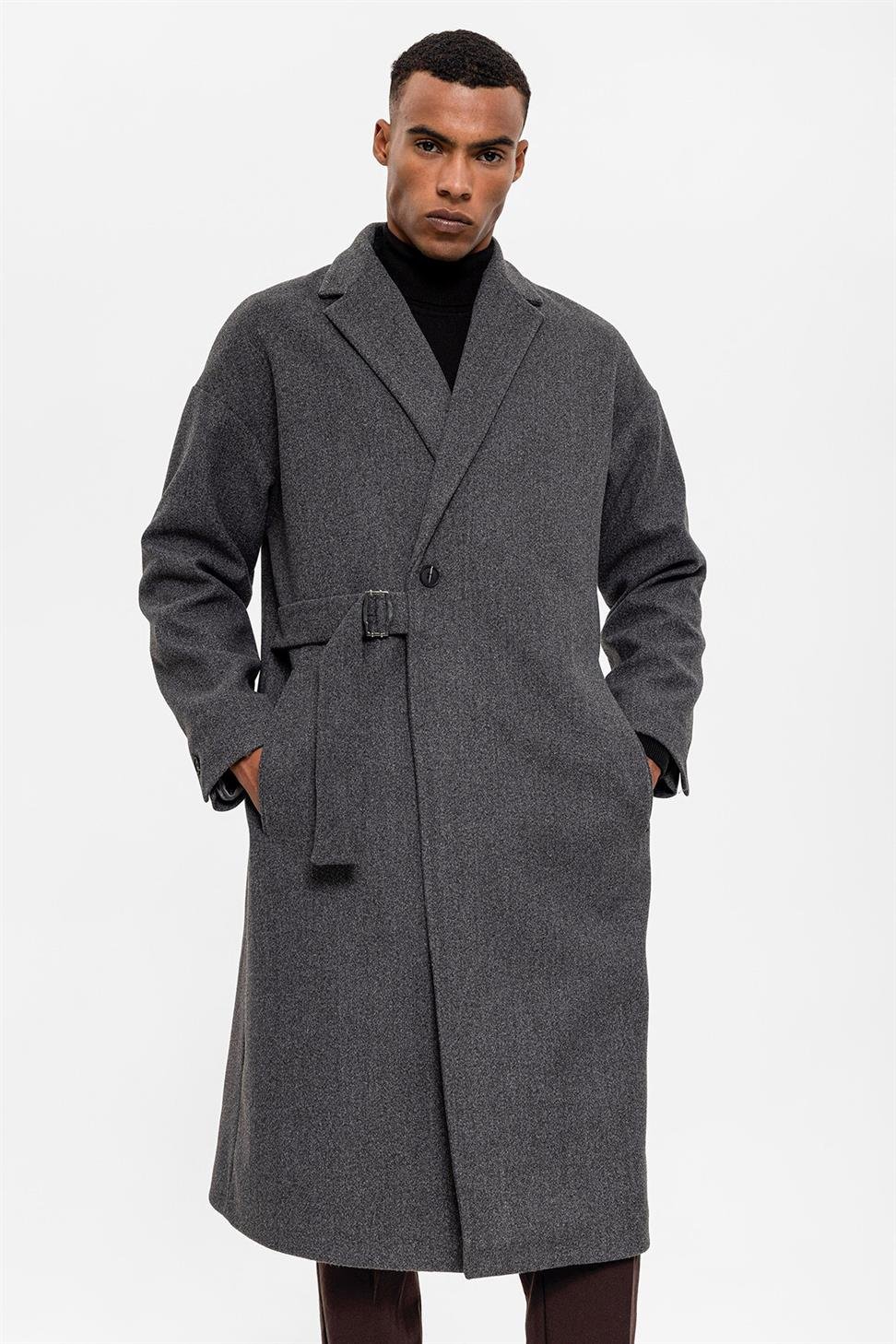 Belted Oversize Men's Coat