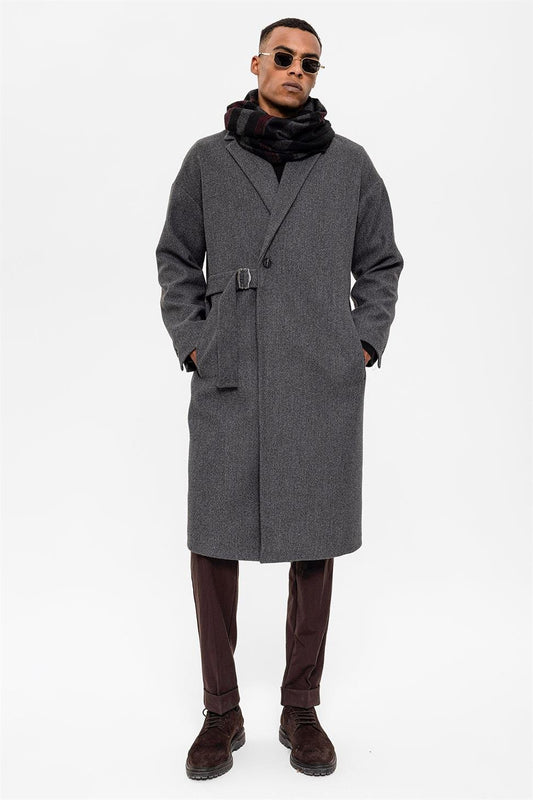 Belted Oversize Men's Coat