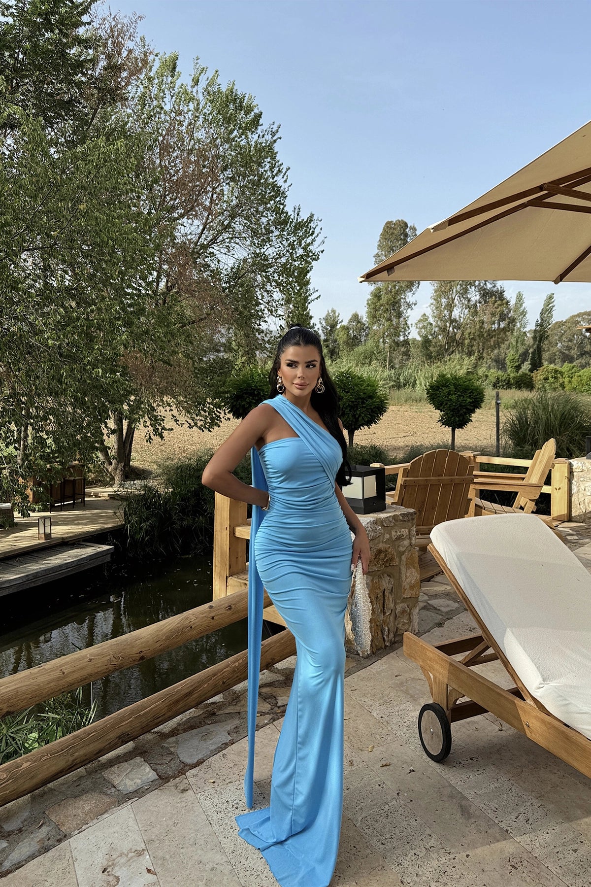 Blue Strapless Dress