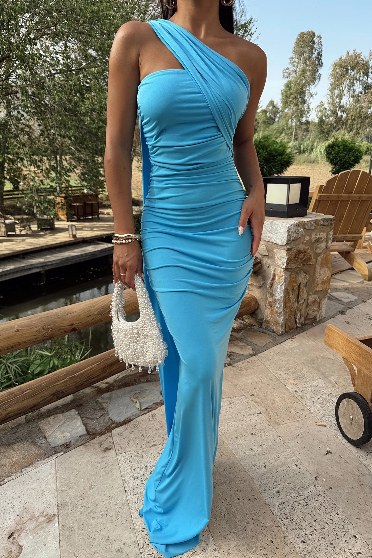 Blue Strapless Dress