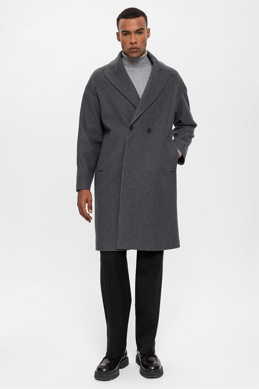 Oversize Double Breasted Men's Coat