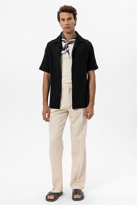 Apache Collar Square Knitted Men's Shirt