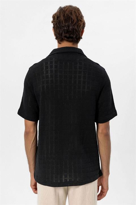Apache Collar Square Knitted Men's Shirt